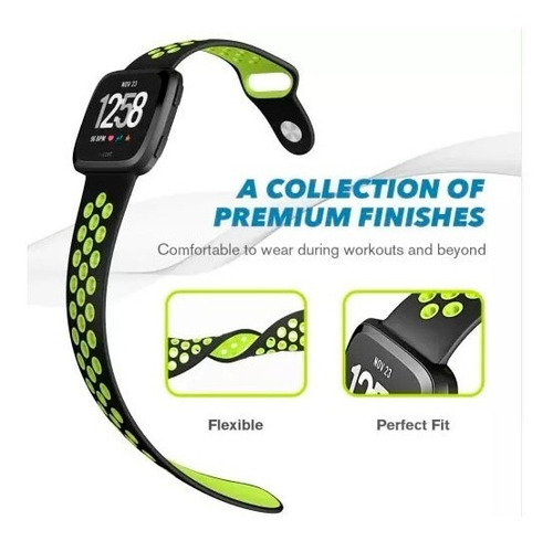 Imagen 2 de 4 de Malla De Silicona Para Fitbit Versa Deportiva Waterproof