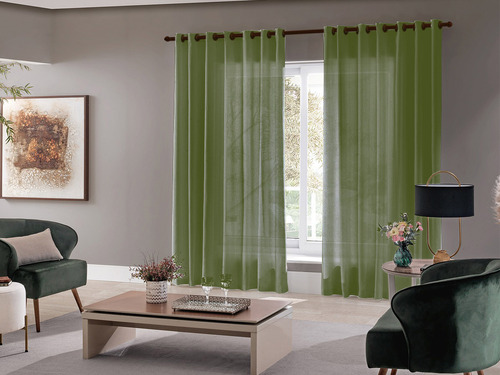 Cortina Para Sala Quarto Roma 300x220 Admirare Cor Verde