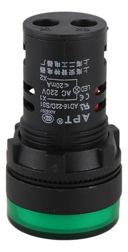 Luz Indicadora De Alimentación Led Verde Ac220v, 2 Unidades