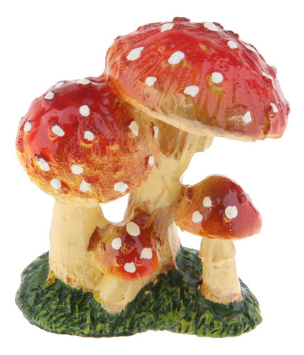 Mini Estatuilla De Terrario Accesorio De Amarillo Rojo C