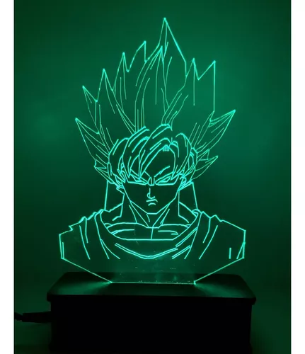 Luminária Led 3d, Goku Super Sayajin 3,16 Cores + controle, Dragon Ball Z,  desenho em Promoção na Americanas