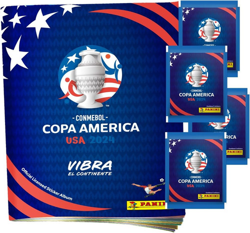 Pack Album + 4 Sobres Barajitas Copa America Usa 2024 Panini