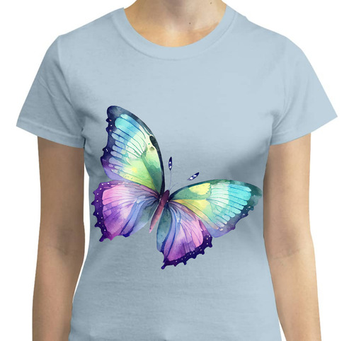 Playera Diseño Mariposa De Colores - Acuarela - Primavera