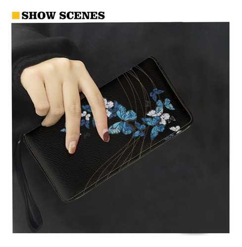 Scrawlgod Cartera De Mariposa Para Mujer Con Bloqueo Rfid Y