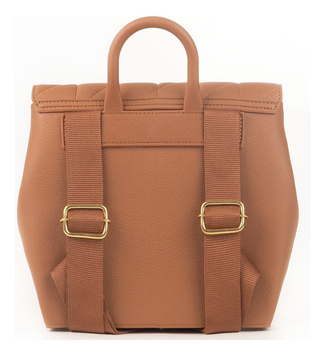 Bolsa Mochila Feminina Be Forever Glossy Rafitthy 35.13107 Cor Marrom Desenho Do Tecido Matelassê