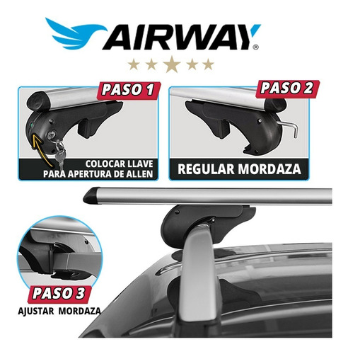 Imagen 3 de 9 de Porta Equipaje Autos Aluminio Cerradura Antirrobo Tracker