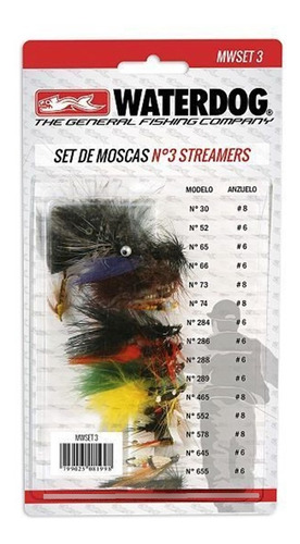 Set De Moscas N°3 Streamers 15 Unidades Waterdog 