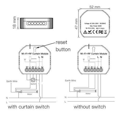 Kit 4 Interruptor Cortina Wifi Alexa Google Home +4 Controle