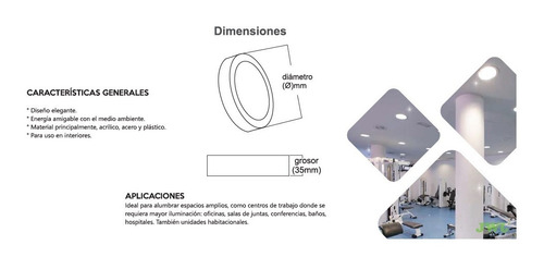 Plafon Led 6w Redondo Sobreponer Luz Calida 6 Pzs Jwj