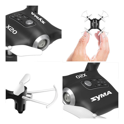 Dron Mini Quadcopter A Control Remoto Negro Con Aguante De A Negro