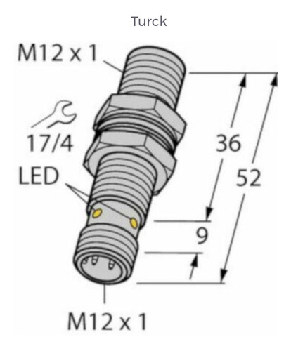 Sensor Inductivo M12 Turck Bi4u-mt12-ap6x-h1141