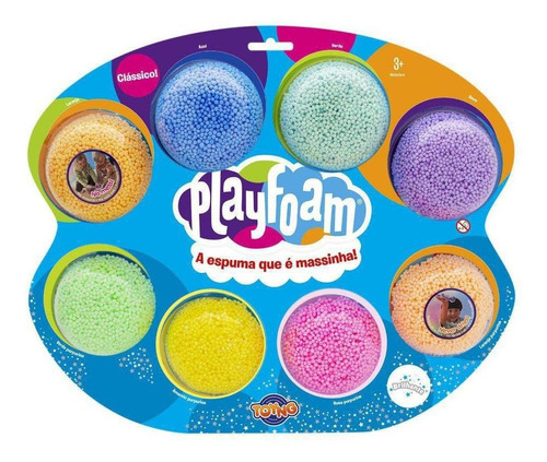 Massinha Espuma Play Foam Cor Sortida Pack 8 Unidades 40083 Cor Colorido