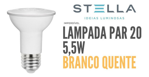 Par 20 Stella 5,5w 3000k Branco Quente - Sth9020/30