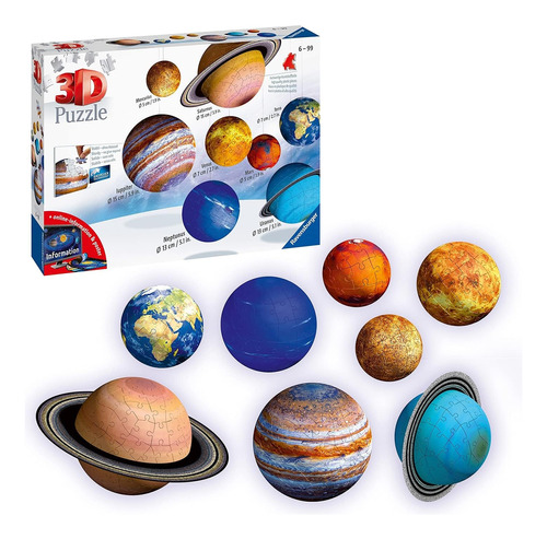 Ravensburger - Puzzle 3d, Sistema Planetario, Edad Recomenda