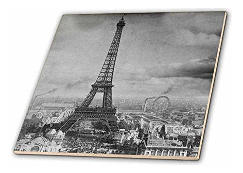 3drose Ct_6793_6 Torre Eiffel París Francia 1889-azulejo De