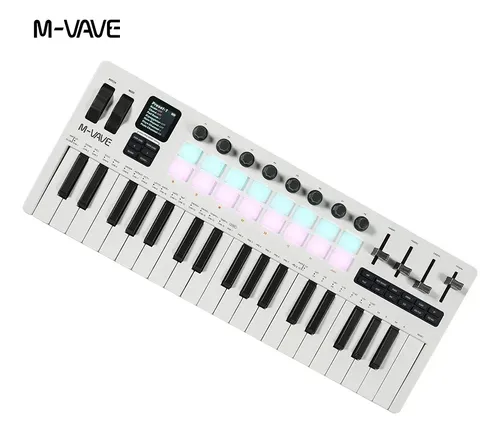 M-vave Teclado Controlador Smk-37 Pro Midi 37 Teclas Branco