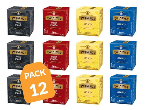 Té Twinings Surtido Té Negro Clásicos 10 Bolsitas  (pack 12)