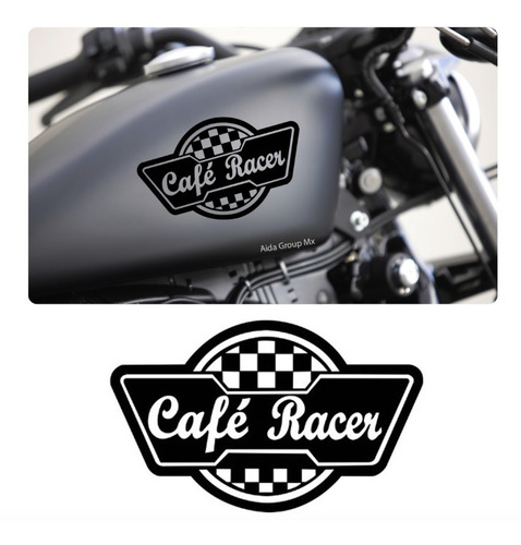 2 Calcomanías Para Motocicleta Logo Cafe Racer