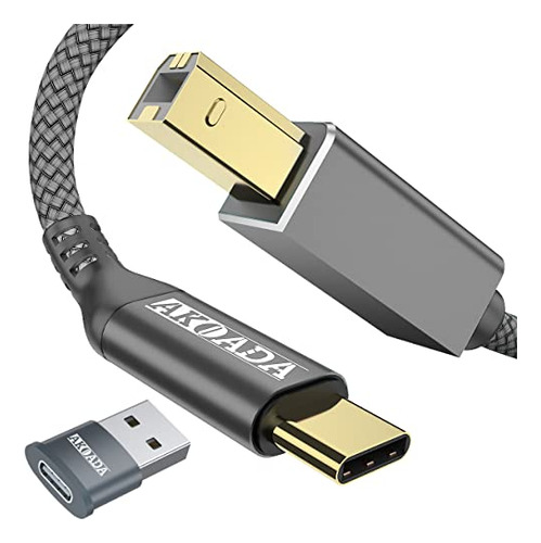 Cable De Impresora Usb C De 15 Pies, Cable Akoada Usb B A Us