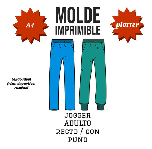 Molde Ropa  Imprimible Megapack Jogging  Adulto Niño Pdf A4 