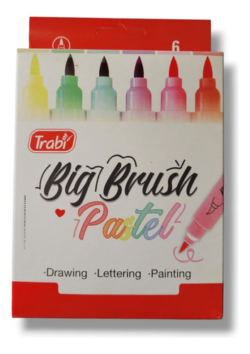 Marcadores Big Brush Color Pastel Punta Pincel Lettering X 6