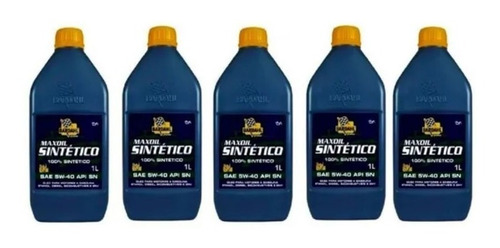 Kit 5 Litros Oleo 5w40 100% Sintético Bardahl