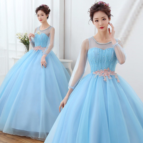 Vestido De Xv Años 15 Azul Cielo Con Flóres Perlas Bordadas | Meses sin intereses Vestido De Xv Años 15 Azul Cielo Con Flóres Perlas Bordadas | Meses sin intereses