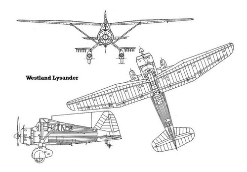 Miniatura Diecast 1/72, Avión Westland Lysander Mk1, 1939
