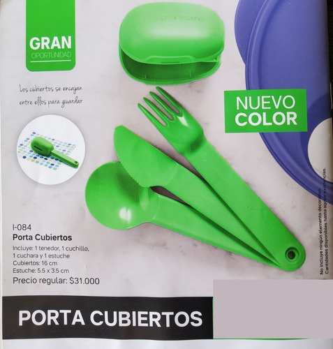 Cubiertos Con Porta Cubiertos Set 16 Cm Tupperware