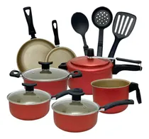 Comprar Jogo De Panelas 10 Pçs Teflon Com Panela De Pressão Aço Inox