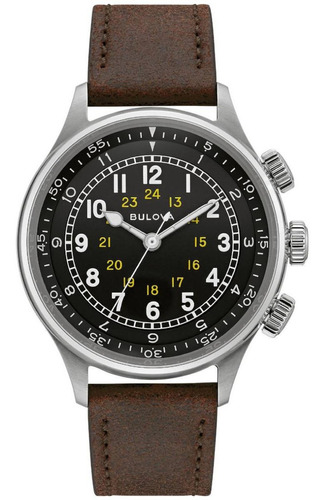 Imagen 1 de 7 de 96a245 Reloj Bulova Military Mechanicals A-15 1944cafe/negro