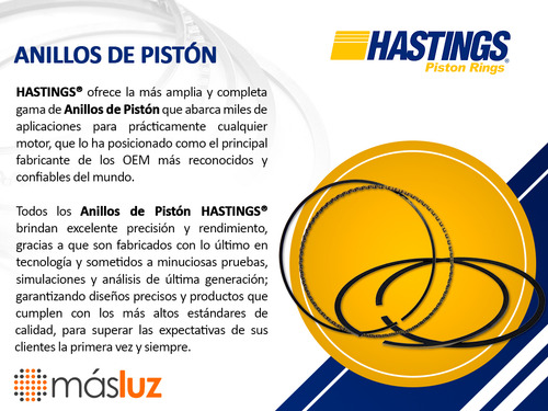 Jgo Anillos De Pistón 0.50 Xl-7 3.6l V6 2007/2009 Hastings