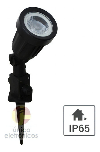 Refletor LED Opus Espeto de Jardim 5W com luz branco-quente e carcaça preto 110V/220V