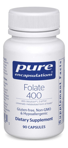 Folato 400 Metafolina L-5-mthf Pure Encapsulations 90 Caps