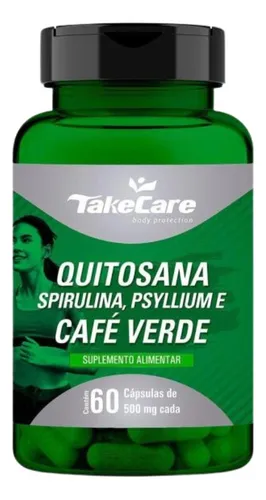 Quitosana Spirulina Psylium Café Verde 500mg 60cáp Take Care