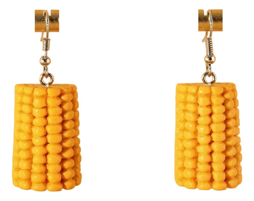 Aretes Colgantes En Forma De Elote Moda Poliresina Regalo