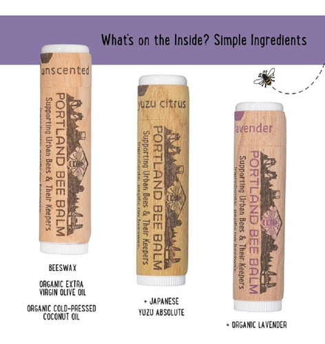 Portland Bee Balm Bálsamo Labial A Base De Cera De Abeja Nat