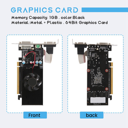 Placa Gráfica Gt210 1gb Ddr2 64bit Pcie 2.0 Compatível Com G