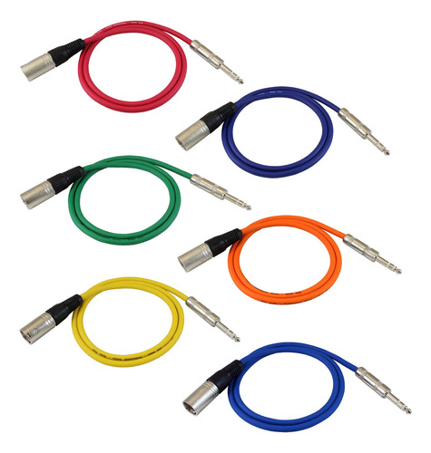 Gls 3 Ft Patch Cable De Audio Cords  Xlr Male To 1/4  Trs C