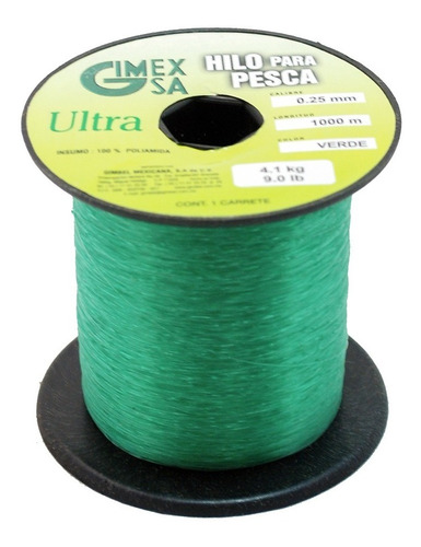 Hilo De Pesca Verde Ultra 0.50mm 1000mts