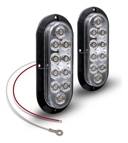 Kit De Luces Traseras Led Inversas Ovaladas Blancas De 6 Pul