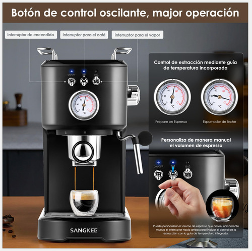Máquina De Espresso Y Capuchino 20 Bares Con Espumador