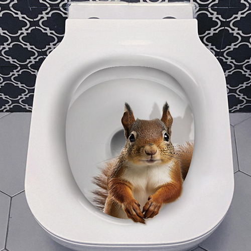 Adhesivo Para Tapa De Inodoro Con Diseño Felino, Estilo C