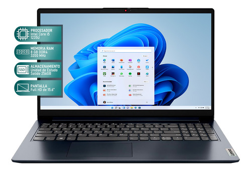 Laptop LENOVO Ideapad 1 15IAU7 Core i5 8GB RAM 256GB SSD 15.6" Windows 11 Home Modo S