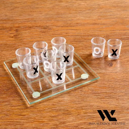 Jogo Da Velha Drink Shot Tabuleiro Vidro Vira Toma Perde Br