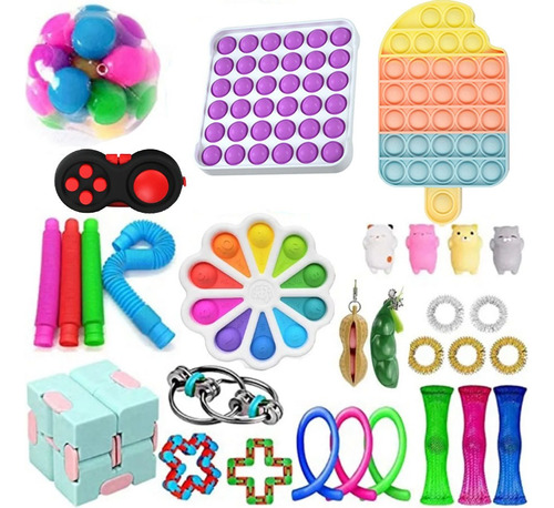 Kit De Juguetes Simples Con Hoyuelos Fidget 30 Piezas