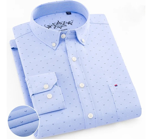 Camisa Oxford Francesa Para Hombre, Camisa A Cuadros Y A Ray
