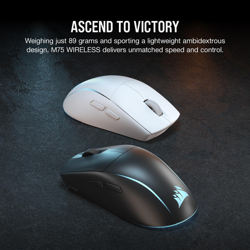 Ratón Para Juegos Corsair M75 Inalámbrico Rgb 26,000 Dpi Bla