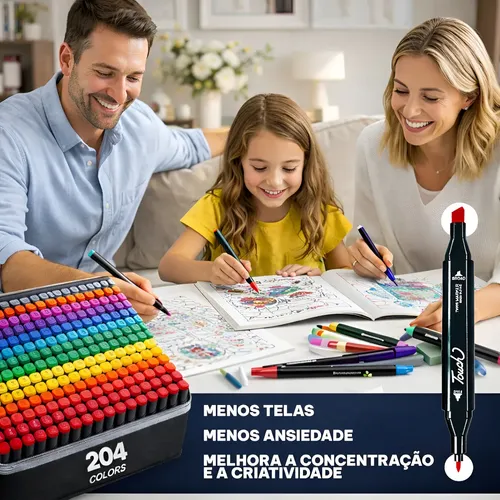 Look & Learn Body [洋書] Canetinhas Touch 204 Cores Ponta Dupla Com Estojo Base | Frete grátis
