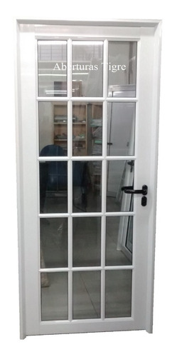 Puertas Aluminio Blanco 70x200 Vidrio Repartido Con Envío